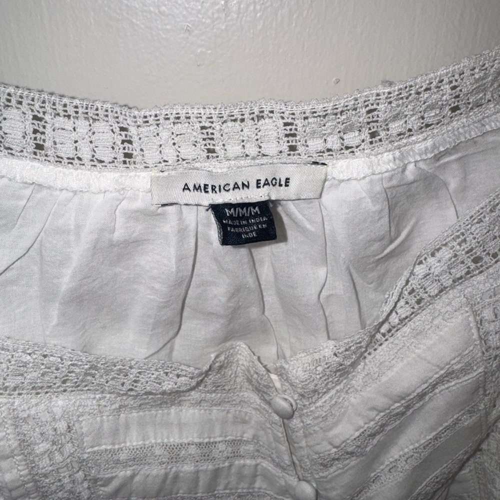 American Eagle Outfitters White Lace Tank Top